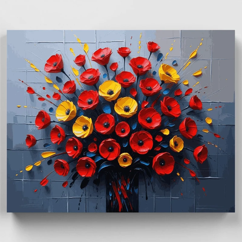 Vibrant Poppy Bouquet - Paint by Numbers Kit
