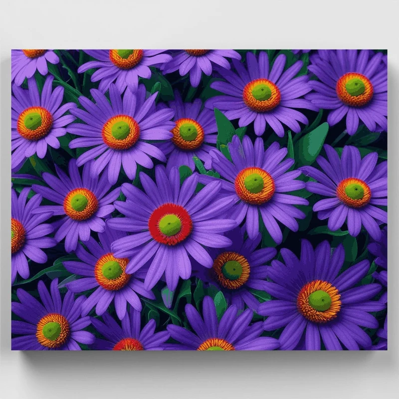 Purple Daisies - Paint by Numbers Kit