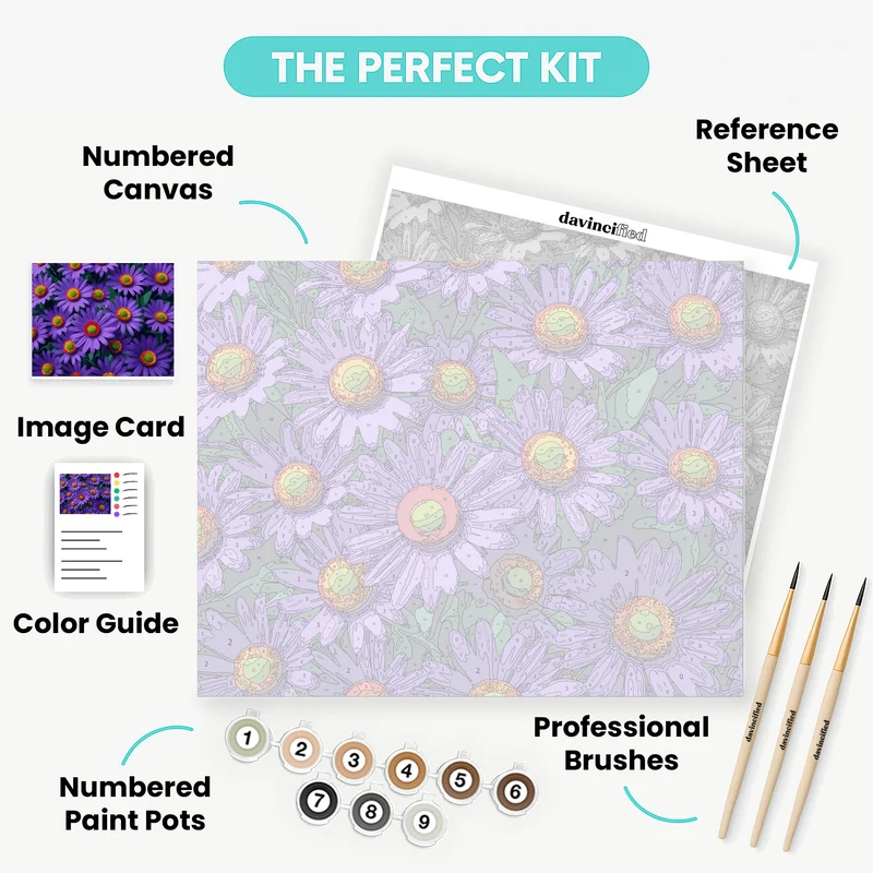 Purple Daisies - Paint by Numbers Kit