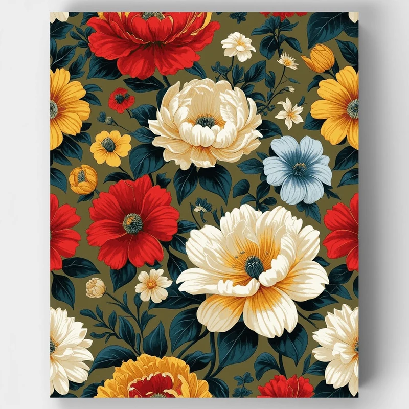 Vintage Floral Garden - Paint by Numbers Kit
