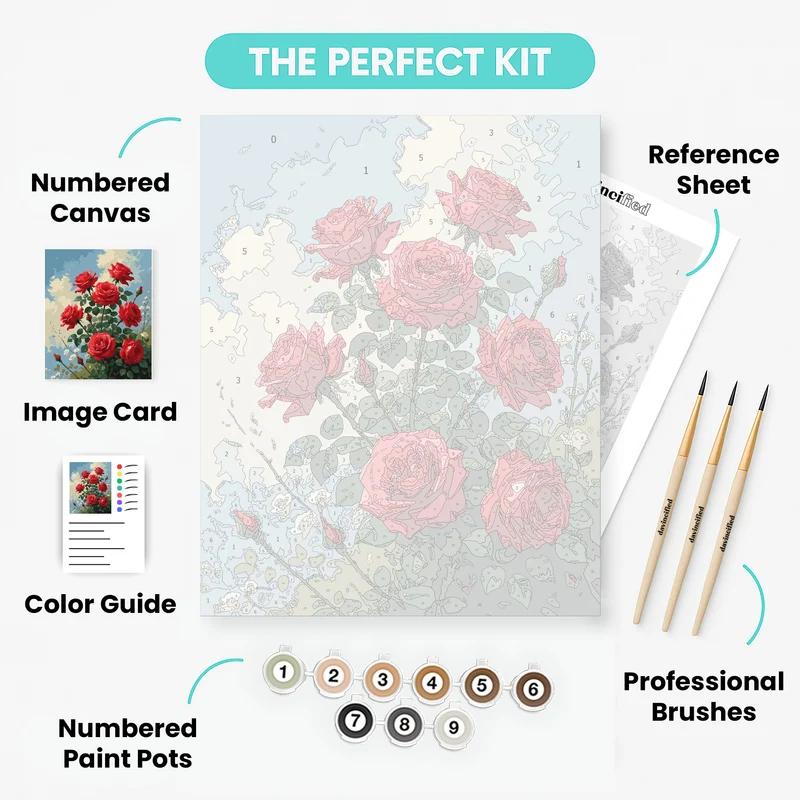 Red Roses Against Sky - Paint by Numbers Kit