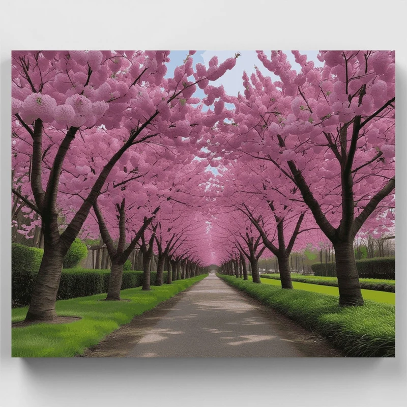 Cherry Blossom Tree Tunnel - Paint by Numbers Kit