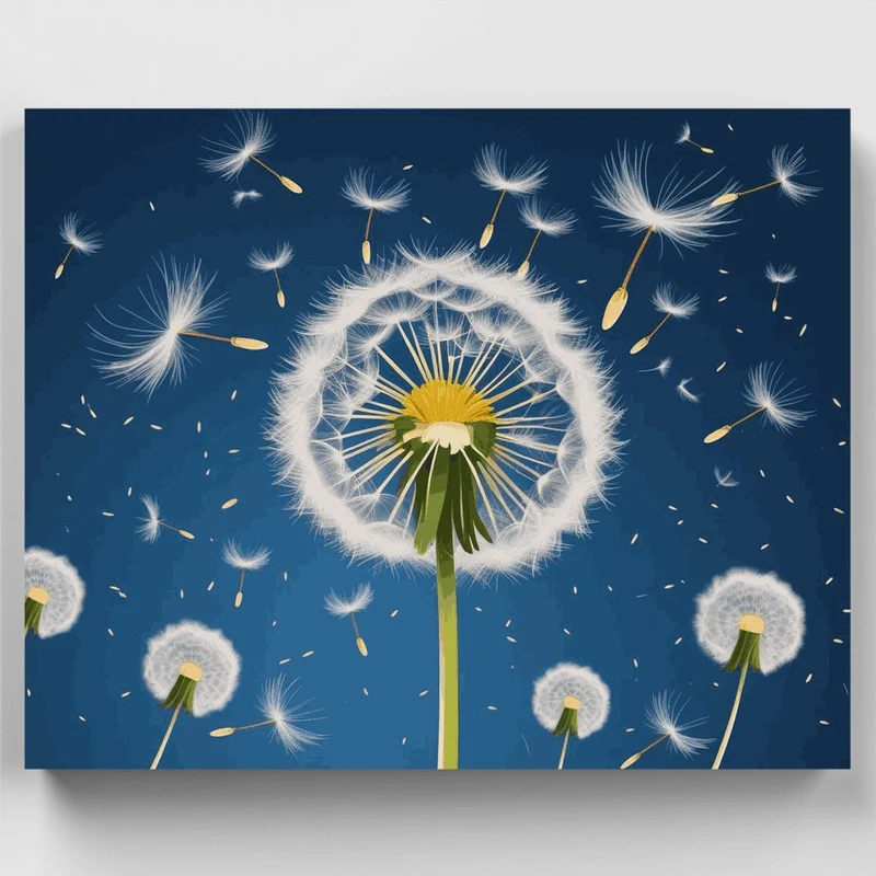 Dandelion Wishes in Blue Sky - Paint by Numbers Kit