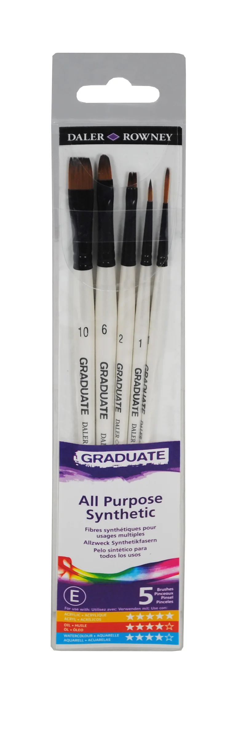Set di pennelli sintetici DALER ROWNEY Graduate 5 pz