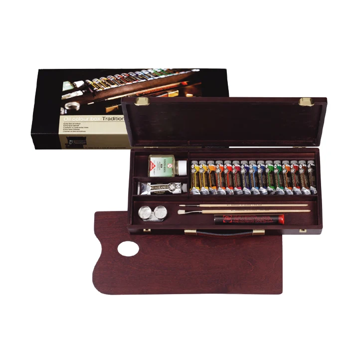 Маслени бои Rembrandt box traditional - 15x15ml + 1x40ml + аксесоари
