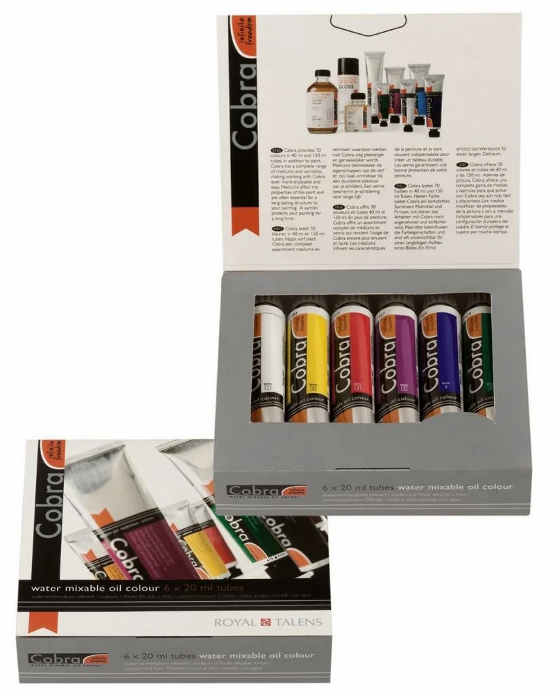 Маслени бои разтворими във вода COBRA Set 6x20ml