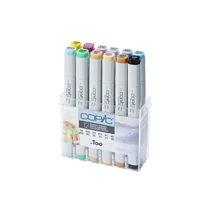 Маркери COPIC Classic Pastel Colours - комплект 12 броя