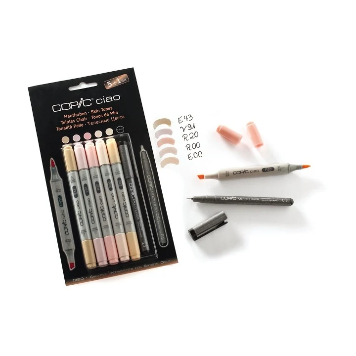 Маркери COPIC Ciao Skin Tones - комплект 5+1