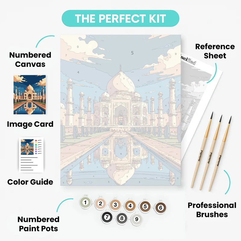 Taj Mahal Reflection - Paint by Numbers Kit