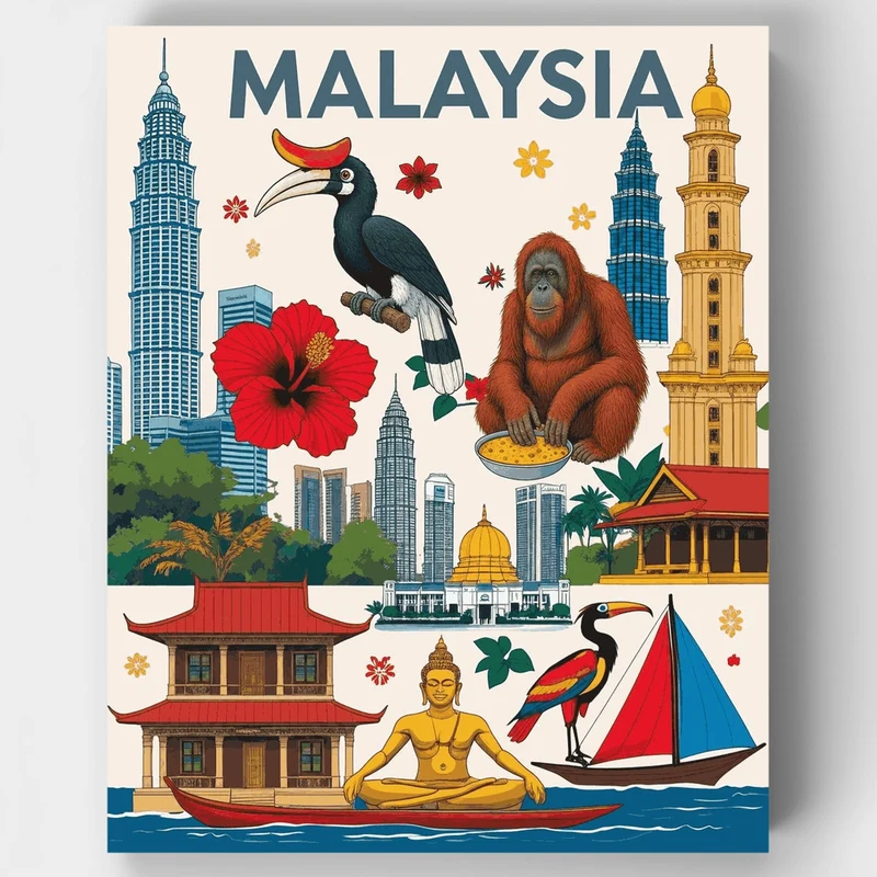 Malaysia - Paint by Numbers Kit