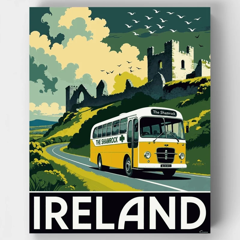 Irish Castle Bus Journey - Paint by Numbers Kit