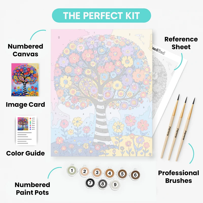 Vibrant Flower Tree - Paint by Numbers Kit
