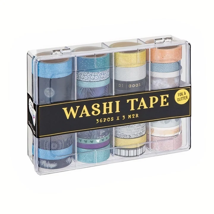 Washi ленти - комплект 36 х 3 м - тъмни нюанси