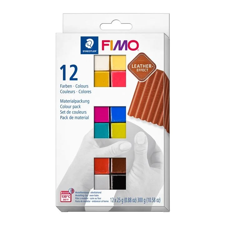 Полимерен комплект FIMO LEATHER EFFECT 12x25g