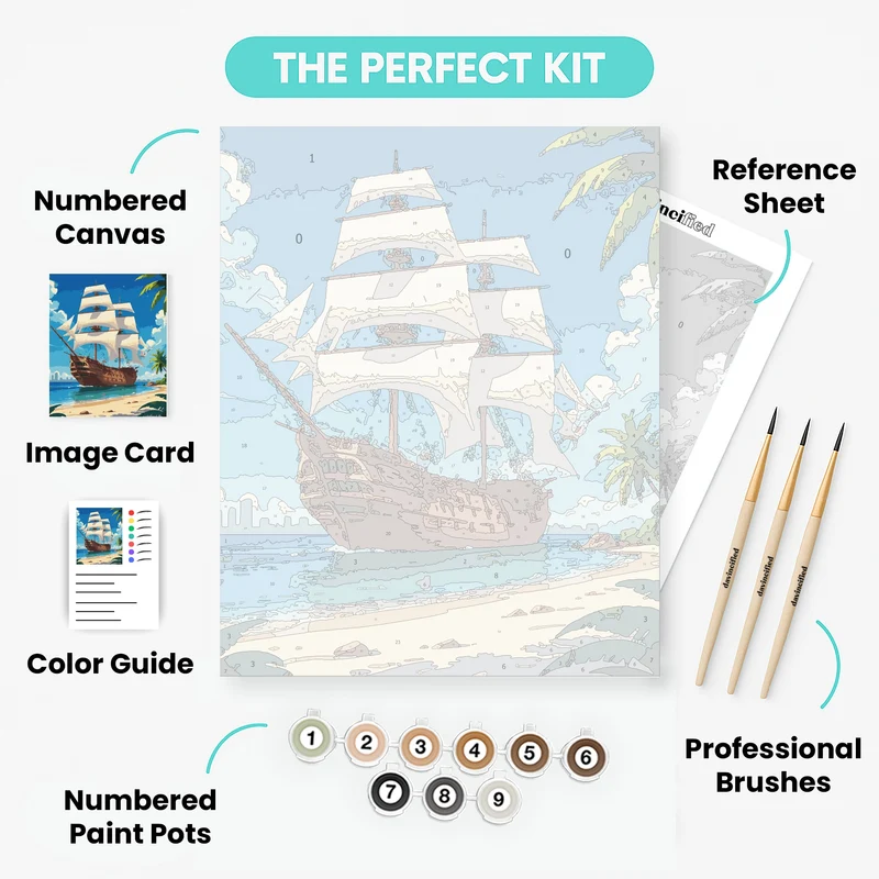 Tropical Paradise Galleon - Paint by Numbers Kit