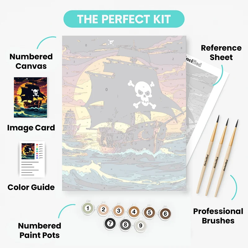 Pirates of the High Seas - Paint by Numbers Kit