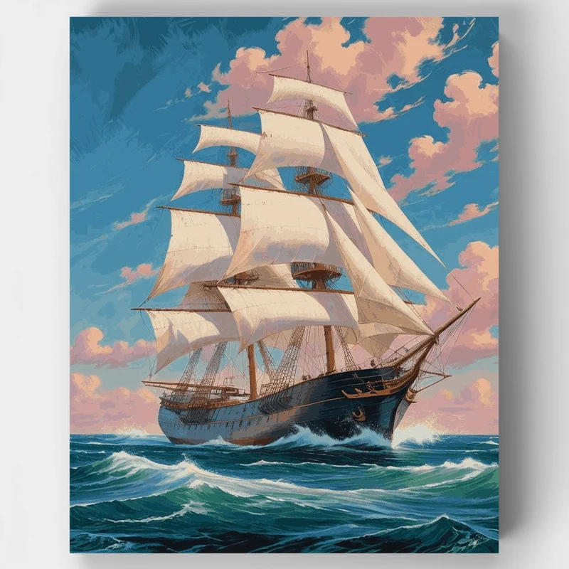 Majestic Sailing Vessel - Paint by Numbers Kit