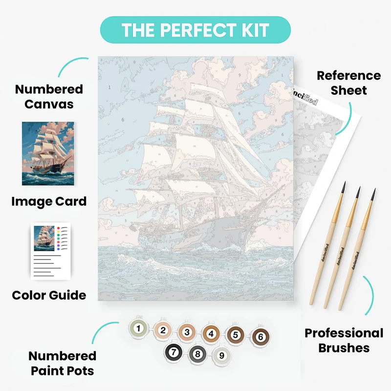 Majestic Sailing Vessel - Paint by Numbers Kit