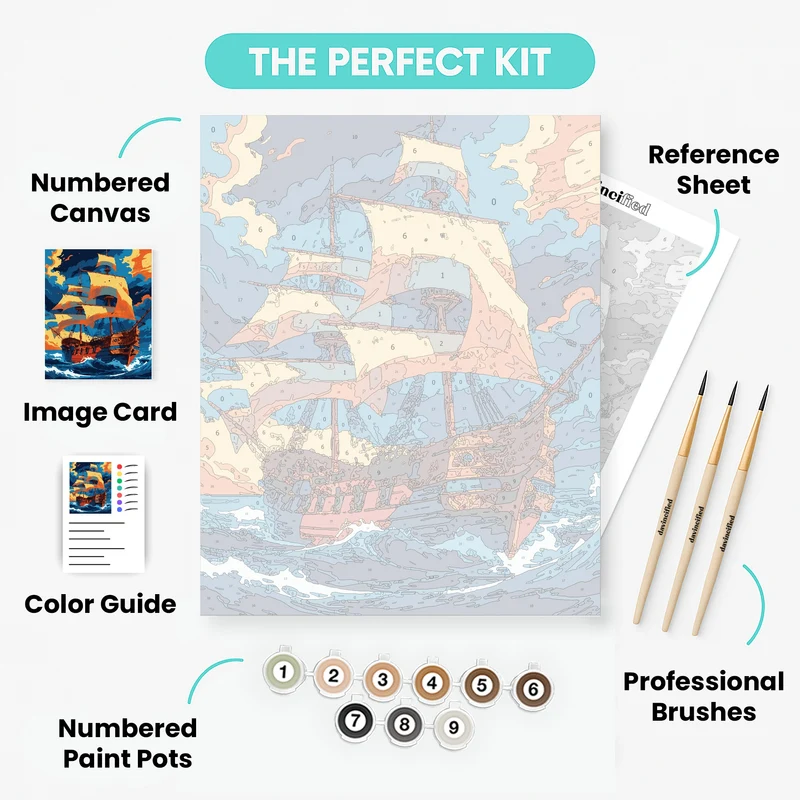 Majestic Sailing Galleon - Paint by Numbers Kit