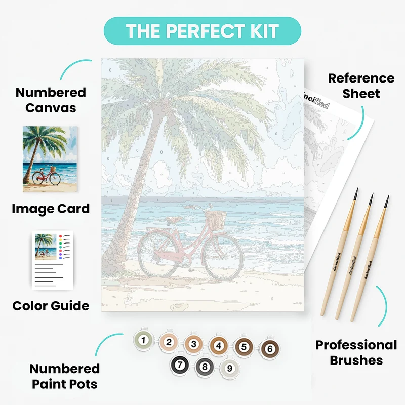 Beach Paradise Bicycle - Paint by Numbers Kit