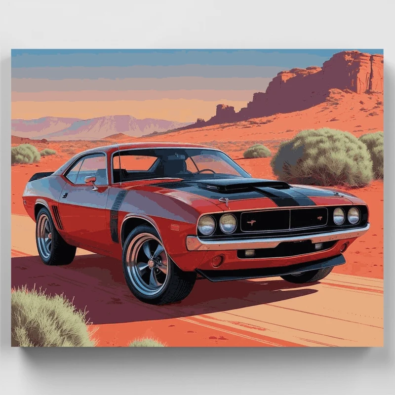 Desert Challenger Muscle Car - Paint by Numbers Kit