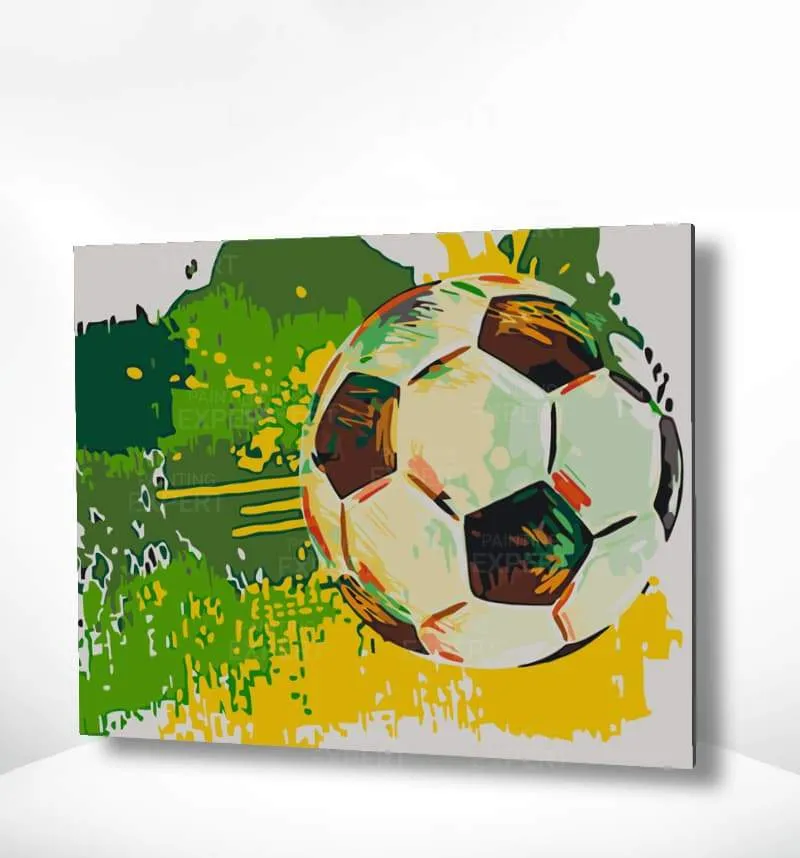 Malen nach Zahlen Fußball Grün Gelb