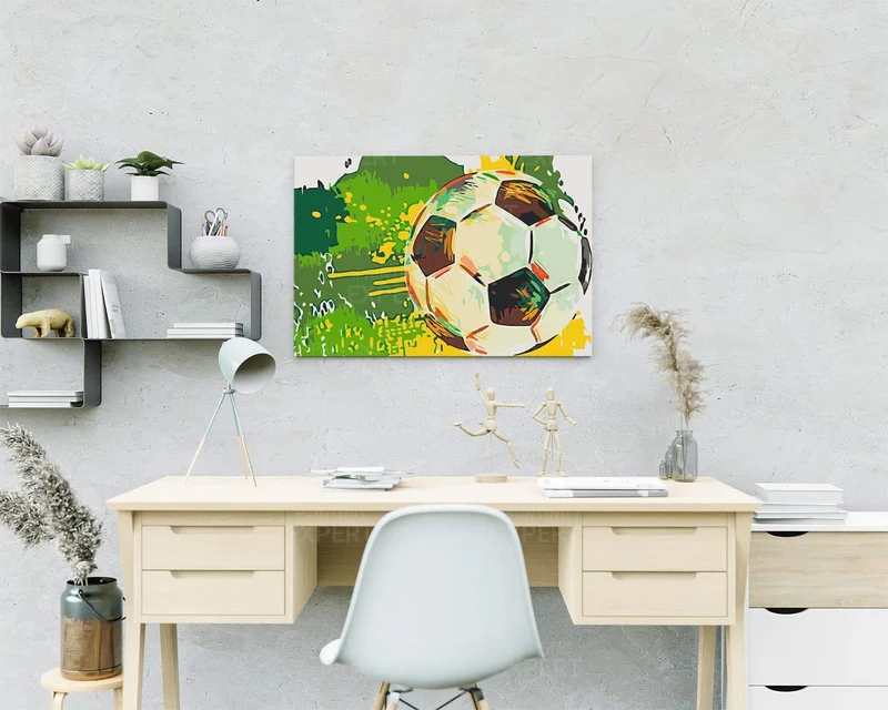 Malen nach Zahlen Fußball Grün Gelb