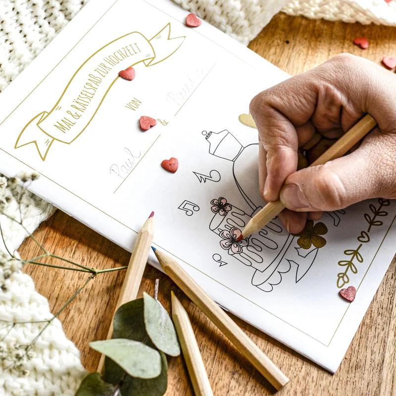 4er Set Hochzeitsmalbuch für Kinder