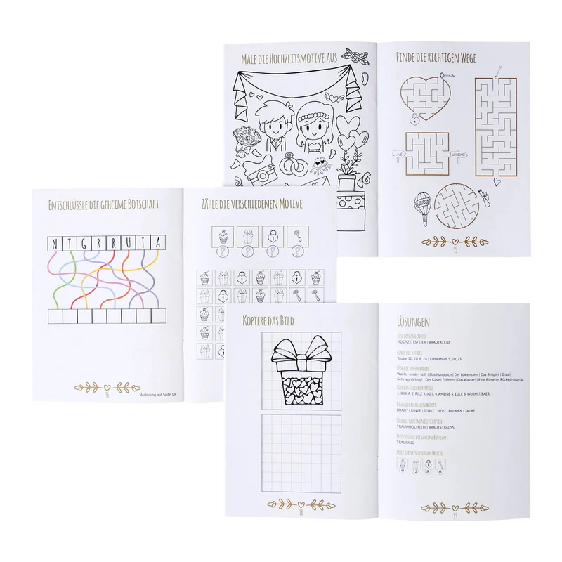 4er Set Hochzeitsmalbuch für Kinder