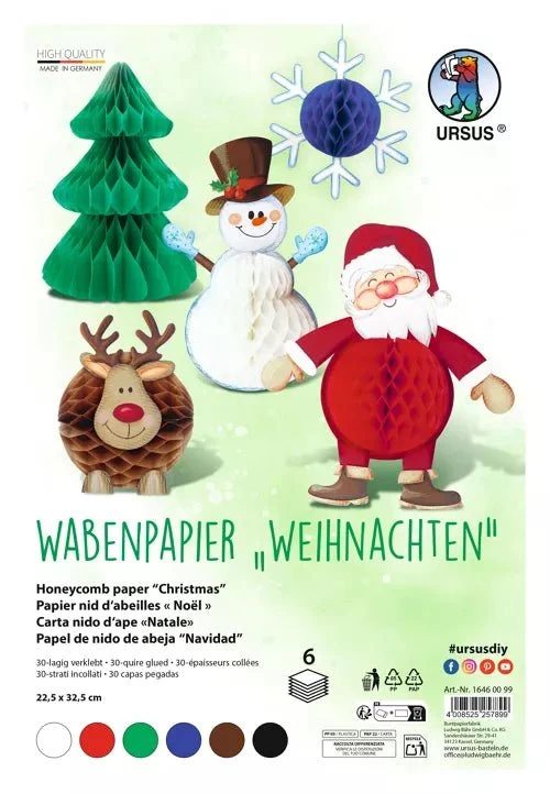 URSUS - Wabenpapier Weihnachten Bastelset