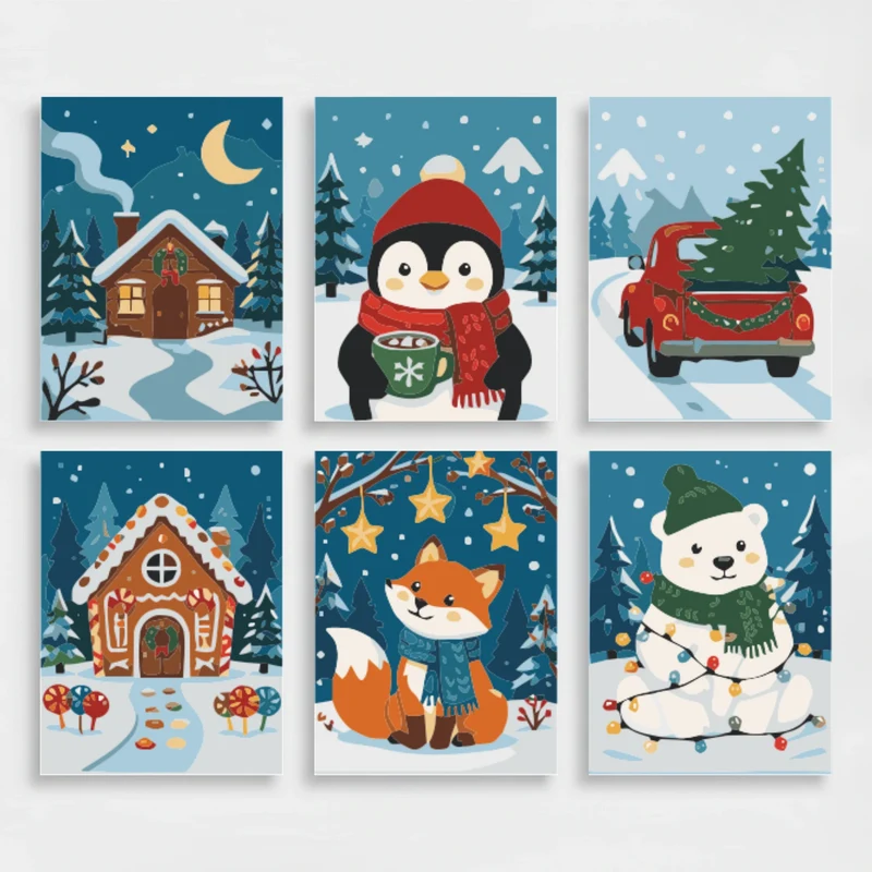 Cozy Winter Woodland - Mini Paint by Numbers Set