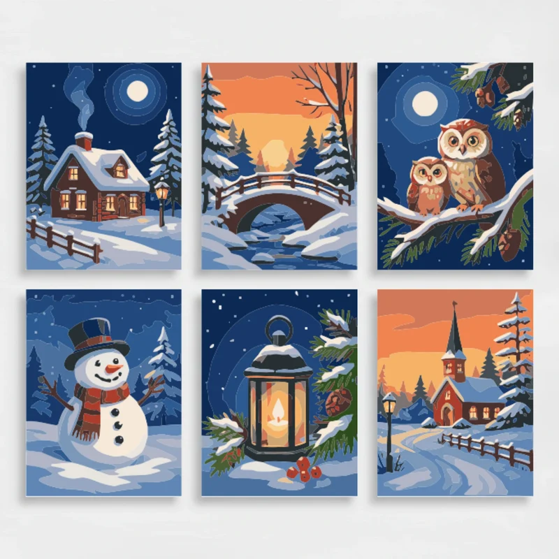 Cozy Winter Nights - Mini Paint by Numbers Set