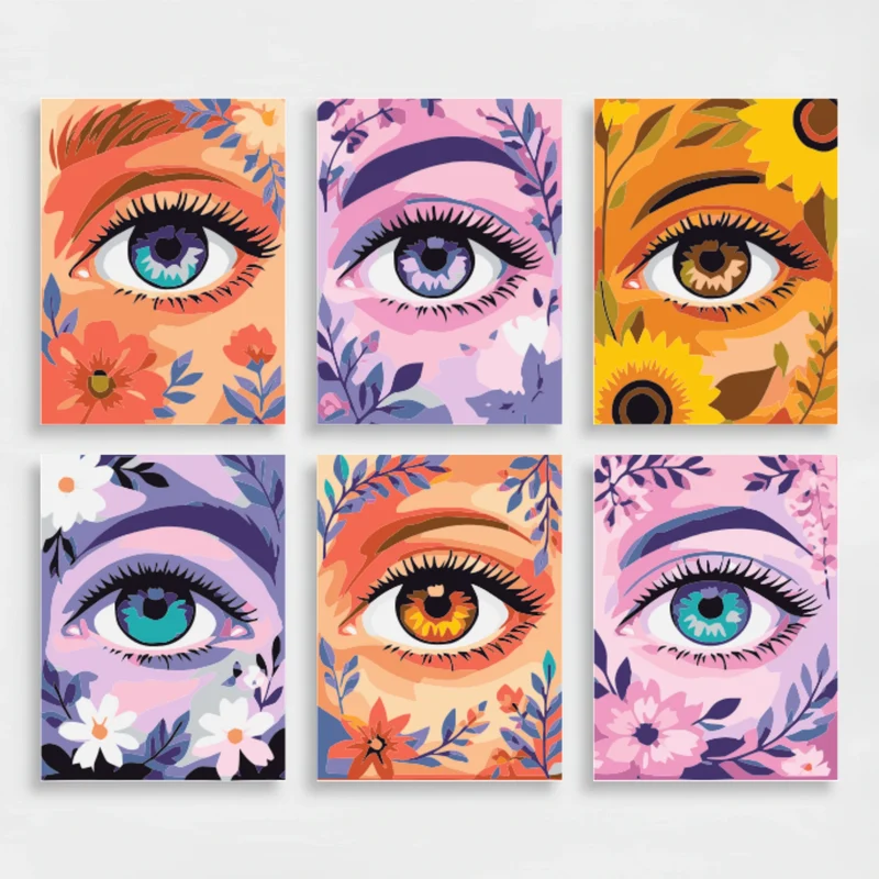 Floral Eyes - Mini Paint by Numbers Set