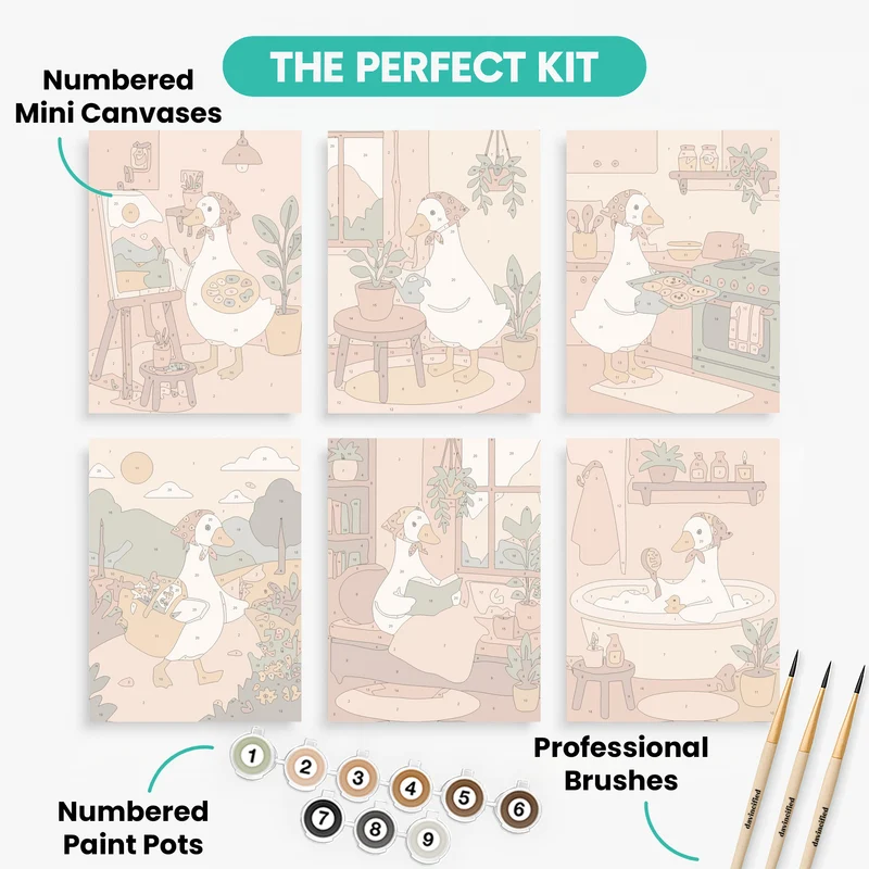 Cozy Duck Days - Mini Paint by Numbers Set