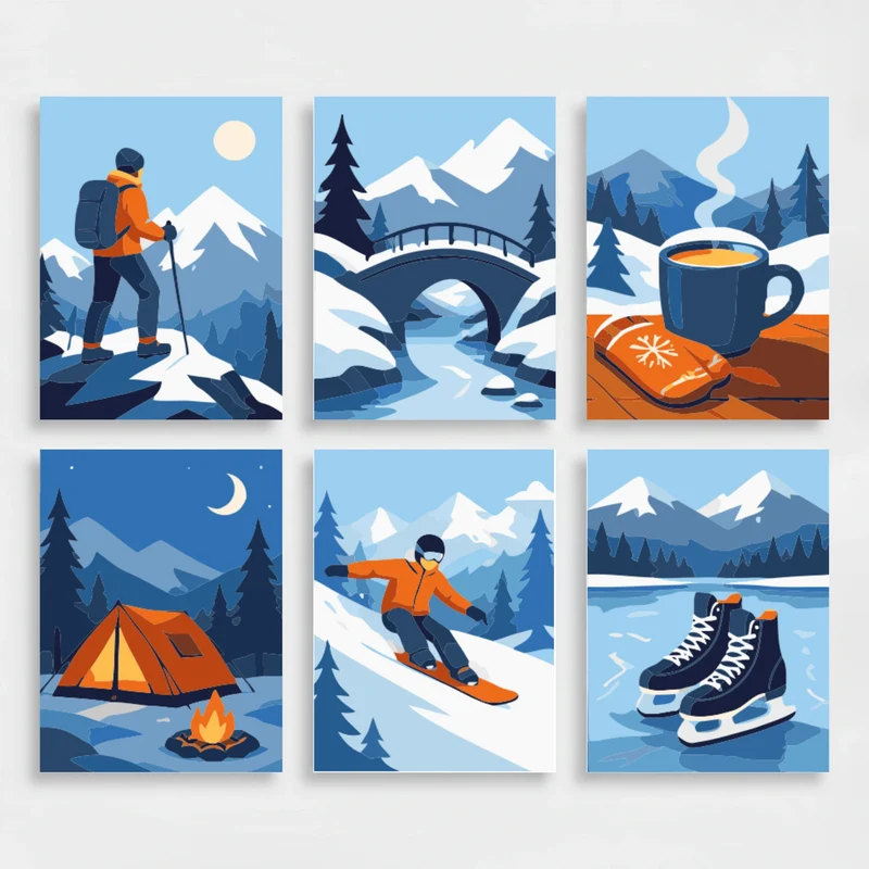 Winter Adventures - Mini Paint by Numbers Set
