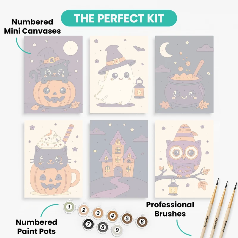 Spooky Cute Halloween Collection - Mini Paint by Numbers Set