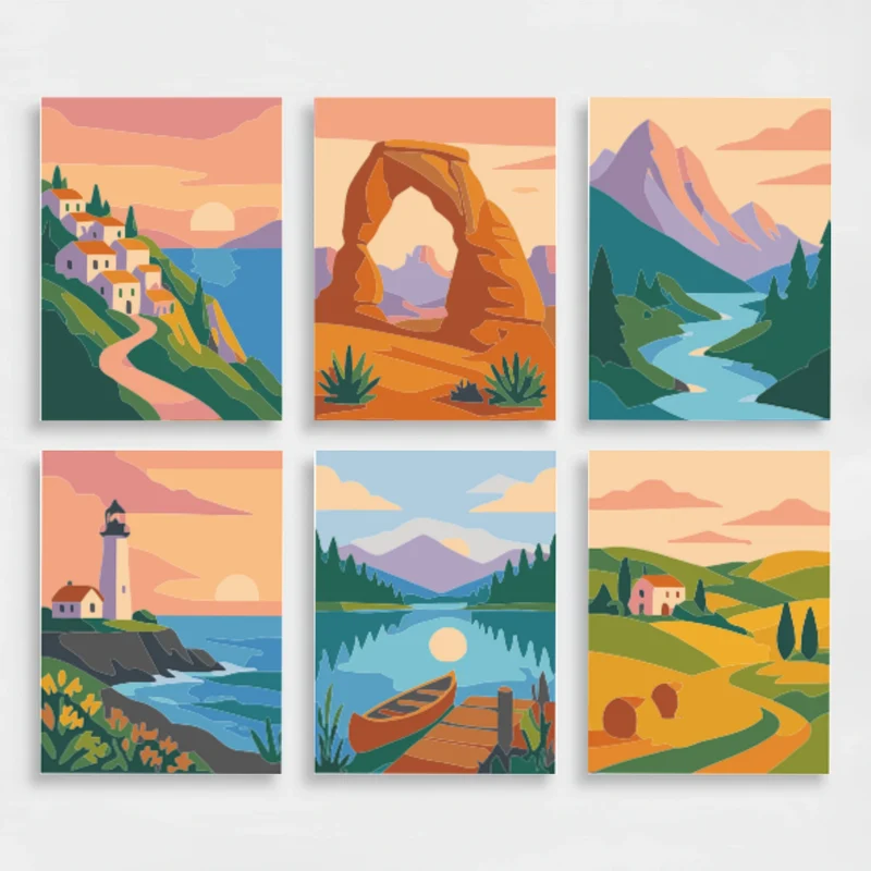 Scenic Horizons - Mini Paint by Numbers Set