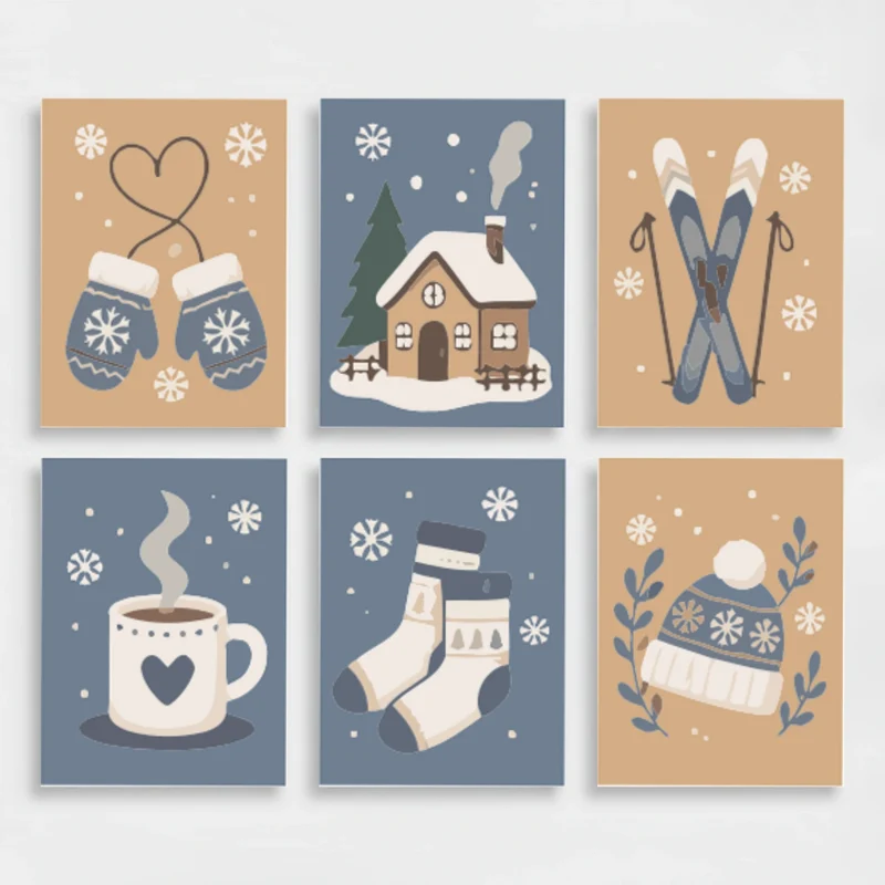 Cozy Winter Charm - Mini Paint by Numbers Set