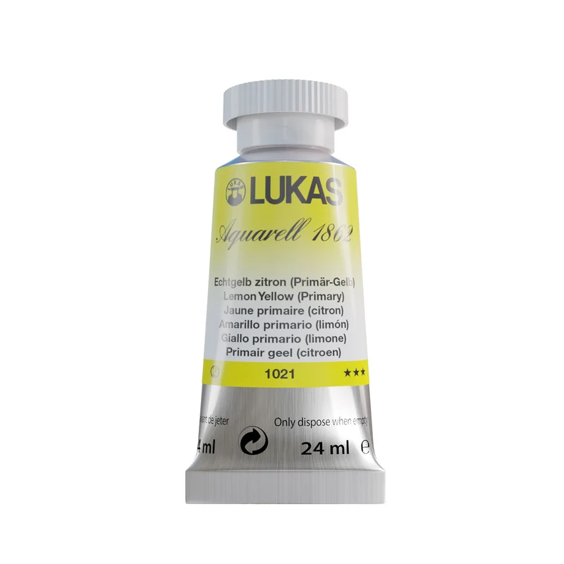LUKAS Aquarell 1862 (24ml Tube) - Echtgelb zitron (Primär-Gelb) 1021