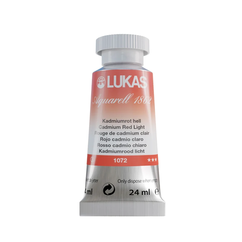 LUKAS Aquarell 1862 (24ml Tube) - Kadmiumrot Hell 1072