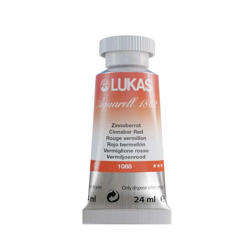LUKAS Aquarell 1862 (24ml Tube) - Zinnoberrot 1088
