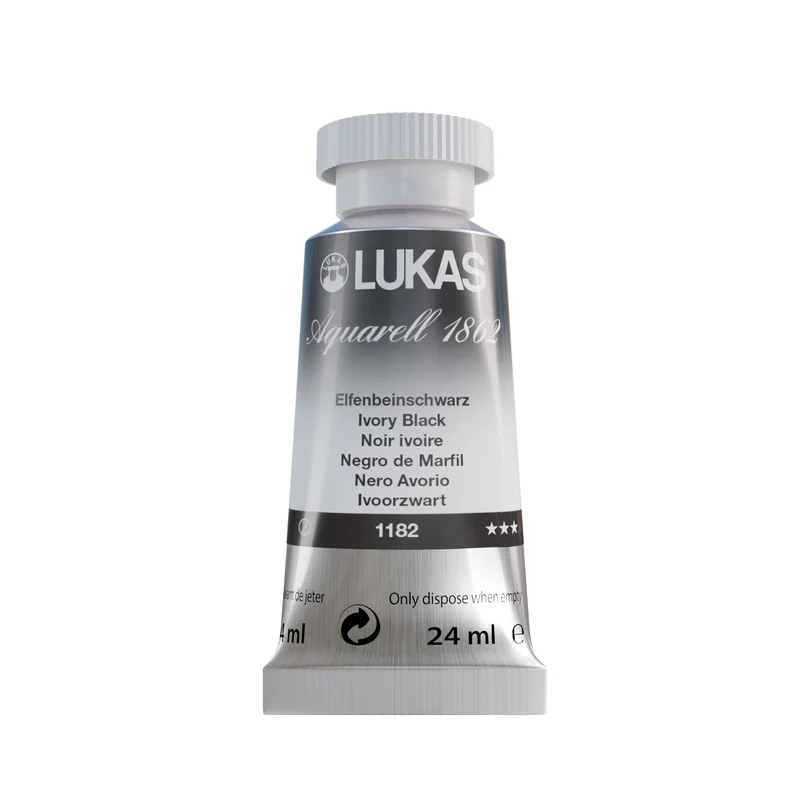 LUKAS Aquarell 1862 (24ml Tube) - Elfenbeinschwarz 1182