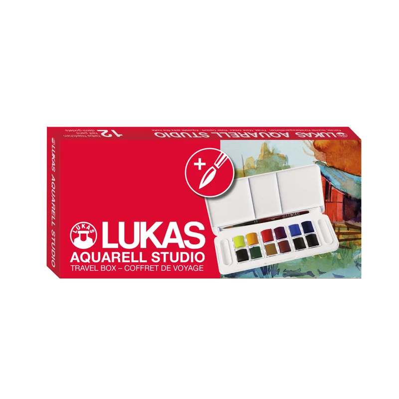 LUKAS Aquarell Studio Travel Set (12 halbe Näpfchen)