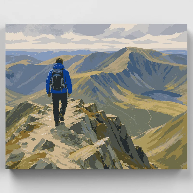 Helvellyn Ridge Hiker - Paint by Numbers Kit