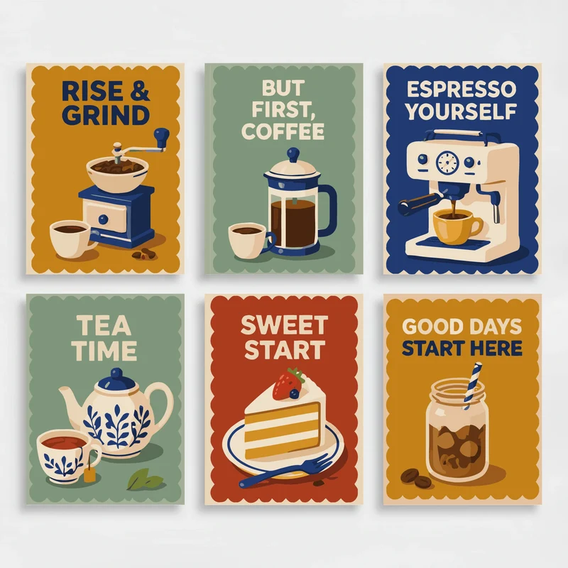 Coffee & Tea Cafe - Mini Paint by Numbers Set