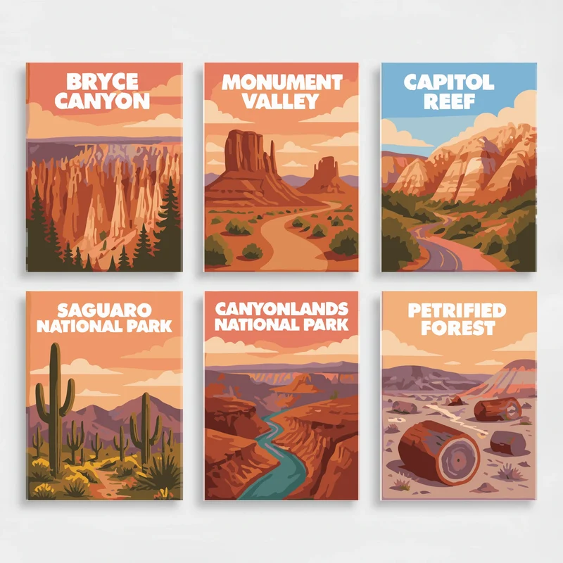 Southwest National Parks - Mini Paint by Numbers Set