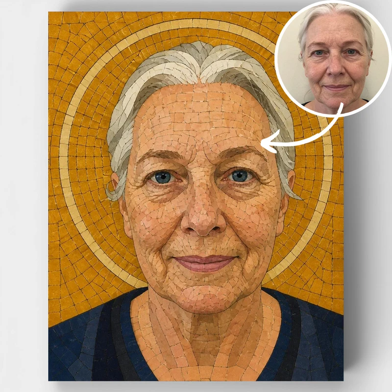 Golden Halo Mosaic - Custom Paint by Numbers Kit