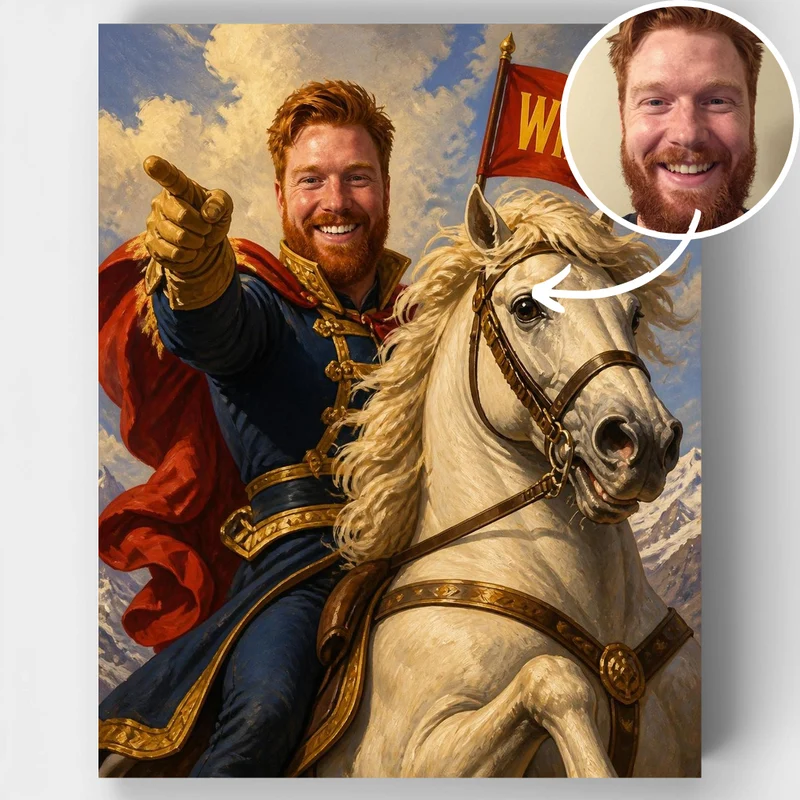 Legendary Cavalry Commander - Custom Paint by Numbers Kit