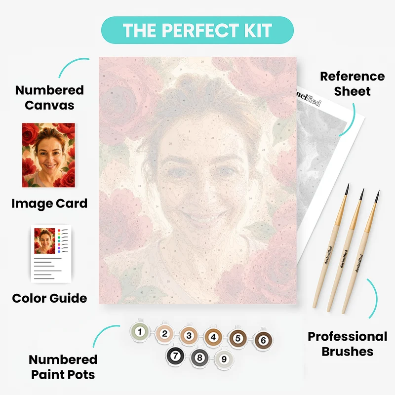 Rose Bloom - Custom Paint by Numbers Kit