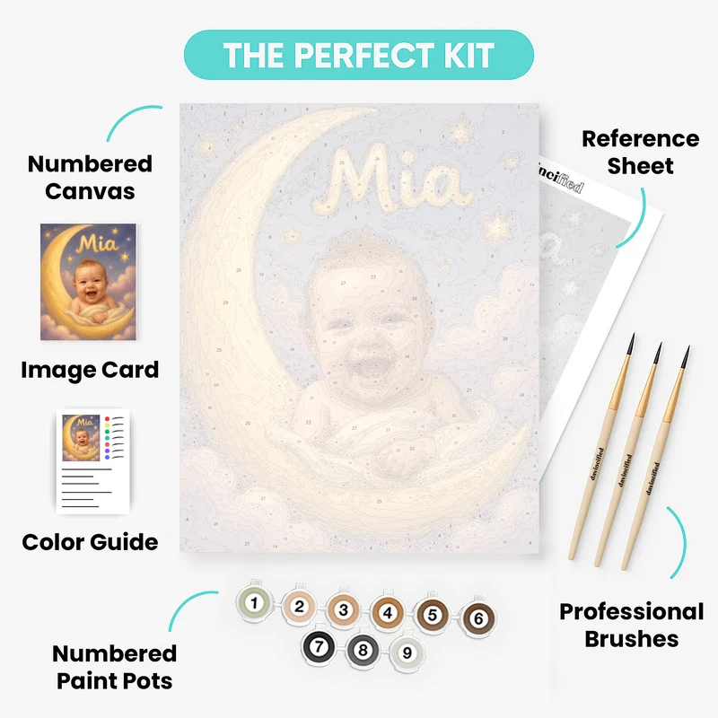 Cradled in Moonlight - Custom Paint by Numbers Kit